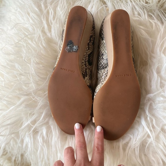 Cole Haan Beige and Snake Print Wedges - Picture 5 of 8